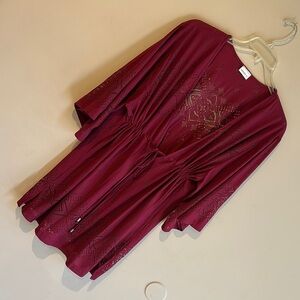 Elegant Burgundy Swim Coverup